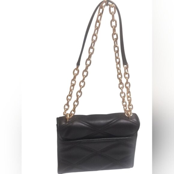 Michael Kors Black Serena Quilted Chain Shoulder Bag - Picture 2 of 16